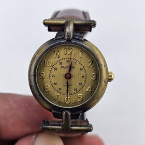 Rumours  Watch Women 25MM Bronze Dial Brown Leather Bands Up to 6.25" NewBattery